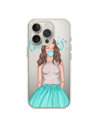 Coque iPhone 16 Pro Bubble Girls Tiffany Bleu Transparente - kateillustrate