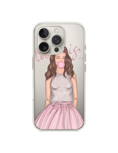 Coque iPhone 16 Pro Bubble Girl Tiffany Rose Transparente - kateillustrate