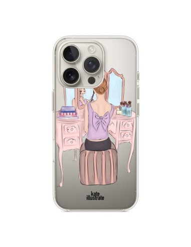 Coque iPhone 16 Pro Vanity Coiffeuse Make Up Transparente - kateillustrate