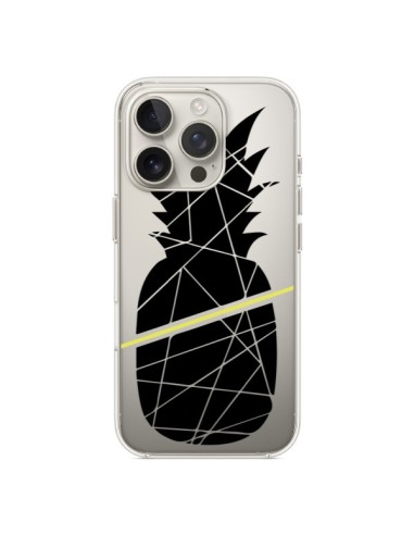 Coque iPhone 16 Pro Ananas Noir Transparente - Koura-Rosy Kane