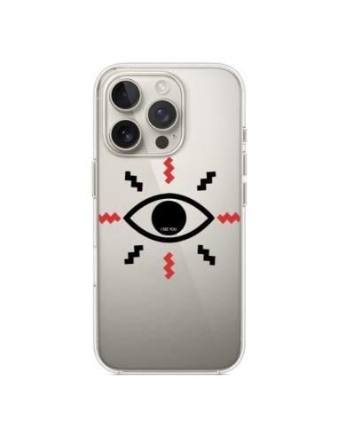 Coque iPhone 16 Pro Eye I See You Oeil Transparente - Koura-Rosy Kane