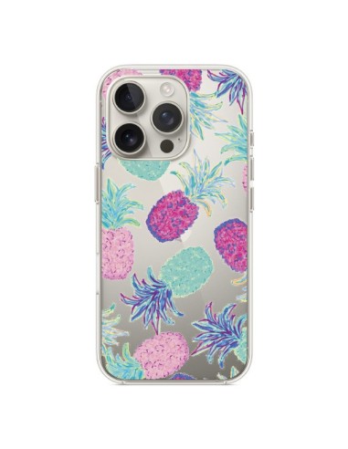 Coque iPhone 16 Pro Ananas Pineapple Fruit Ete Summer Transparente - Lisa Argyropoulos