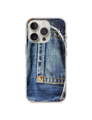 Coque iPhone 16 Pro Jean Bleu Vintage - Laetitia