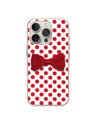 Coque iPhone 16 Pro Noeud Papillon Rouge Girly Bow Tie - Laetitia