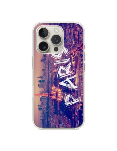 Coque iPhone 16 Pro Paris Tour Eiffel Tower Nuit - Laetitia