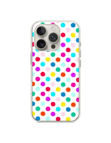 Coque iPhone 16 Pro Pois Multicolores - Laetitia