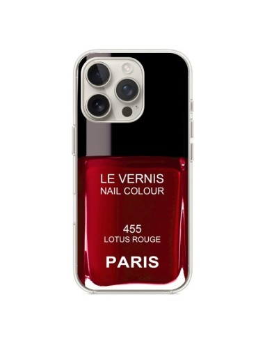 Coque iPhone 16 Pro Vernis Paris Lotus Rouge - Laetitia