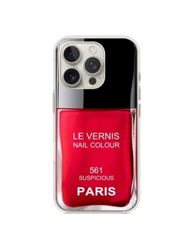 Coque iPhone 16 Pro Vernis Paris Suspicious Rouge - Laetitia