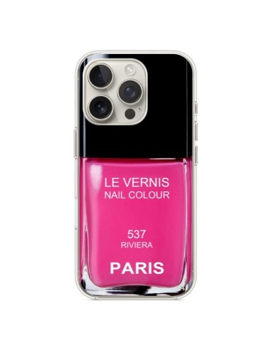 Coque iPhone 16 Pro Vernis Paris Riviera Rose - Laetitia