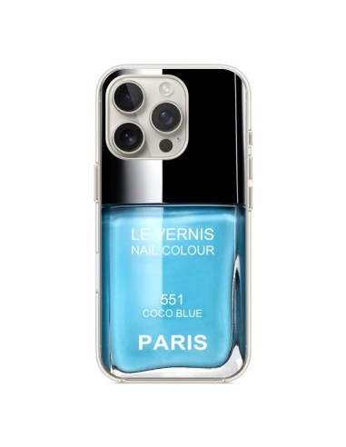 Coque iPhone 16 Pro Vernis Paris Coco Blue Bleu - Laetitia