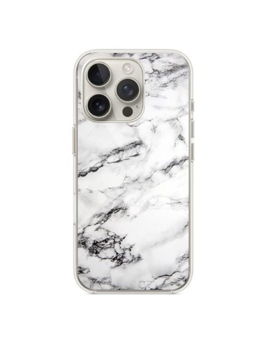 Coque iPhone 16 Pro Marbre Marble Blanc White - Laetitia