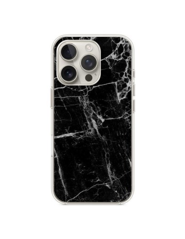 Coque iPhone 16 Pro Marbre Marble Noir Black - Laetitia