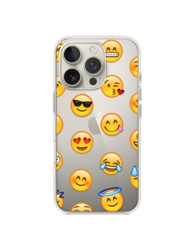 Coque iPhone 16 Pro Smiley Emoticone Emoji Transparente - Laetitia