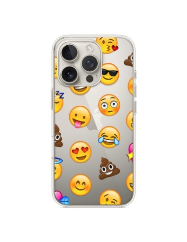 Coque iPhone 16 Pro Emoticone Emoji Transparente - Laetitia