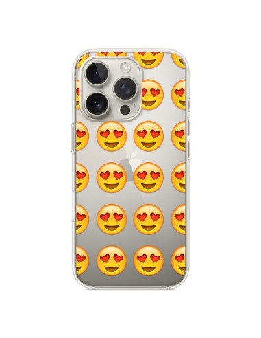 Coque iPhone 16 Pro Love Amoureux Smiley Emoticone Emoji Transparente - Laetitia