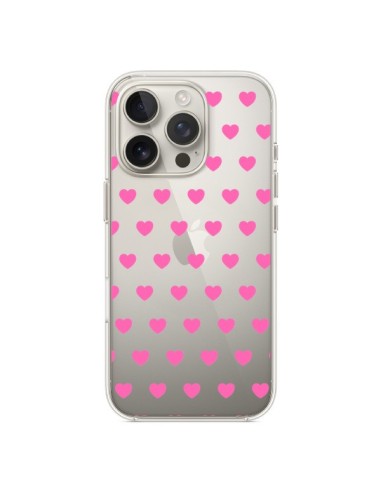 Coque iPhone 16 Pro Coeur Heart Love Amour Rose Transparente - Laetitia