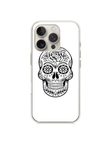 Coque iPhone 16 Pro Tête de Mort Mexicaine Noir - Laetitia