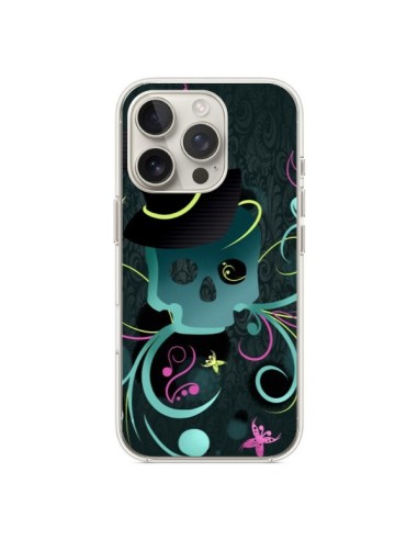 Coque iPhone 16 Pro Tête de Mort Papillon Skull - LouJah