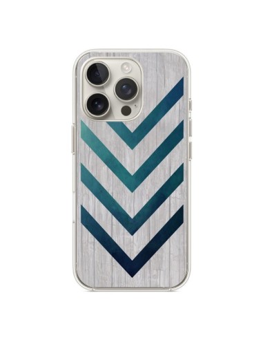 Coque iPhone 16 Pro Blue Arrow Wood Fleche Bois - LouJah