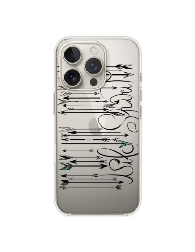 Cover iPhone 16 Pro Code Barres Freccia Trasparente - LouJah