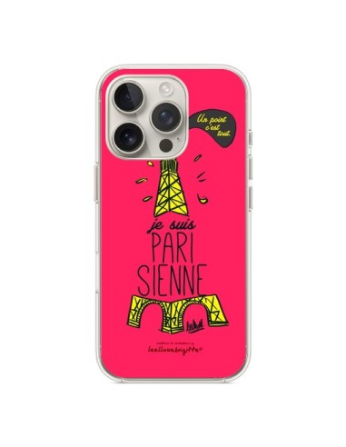 Coque iPhone 16 Pro Je suis Parisienne La Tour Eiffel Rose - Leellouebrigitte