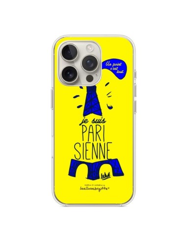 Coque iPhone 16 Pro Je suis Parisienne La Tour Eiffel Jaune - Leellouebrigitte