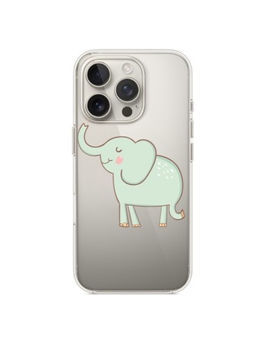 Coque iPhone 16 Pro Elephant Elefant Animal Coeur Love  Transparente - Petit Griffin