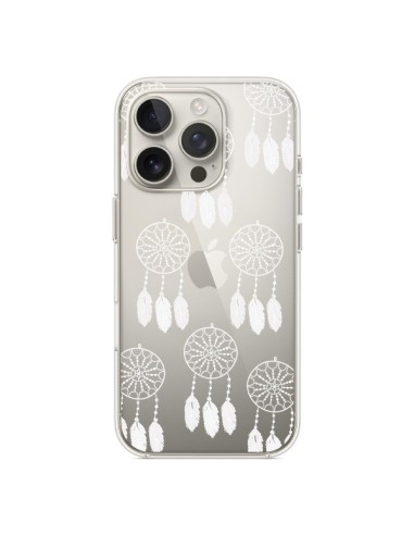 Coque iPhone 16 Pro Attrape Rêves Blanc Dreamcatcher Mini Transparente - Petit Griffin