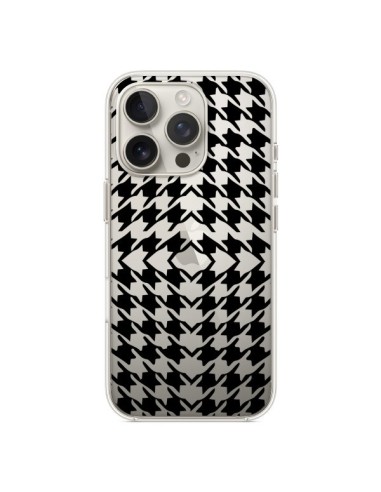 Coque iPhone 16 Pro Vichy Carre Noir Transparente - Petit Griffin