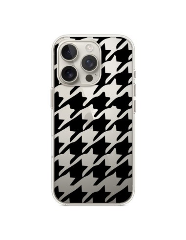 Coque iPhone 16 Pro Vichy Gros Carre noir Transparente - Petit Griffin