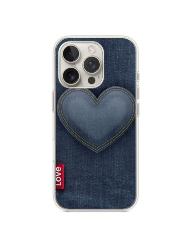 Coque iPhone 16 Pro Love Coeur en Jean - Lassana