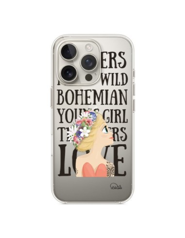 Coque iPhone 16 Pro Flowers Love Transparente - Lolo Santo