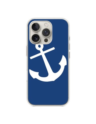 Coque iPhone 16 Pro Ancre Navire Navy Blue Anchor - Mary Nesrala