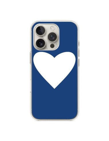 Coque iPhone 16 Pro Coeur Navy Blue Heart - Mary Nesrala