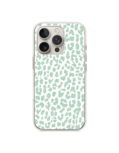 Coque iPhone 16 Pro Leopard Menthe Mint - Mary Nesrala