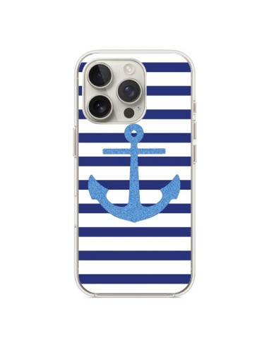 Coque iPhone 16 Pro Ancre Voile Marin Navy Blue - Mary Nesrala