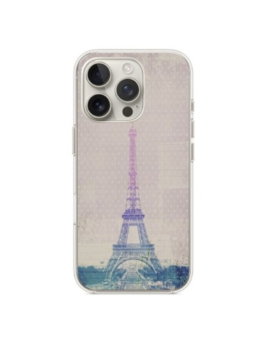 Coque iPhone 16 Pro I love Paris Tour Eiffel - Mary Nesrala