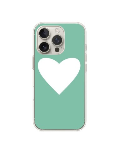 Coque iPhone 16 Pro Coeur Mint Vert - Mary Nesrala