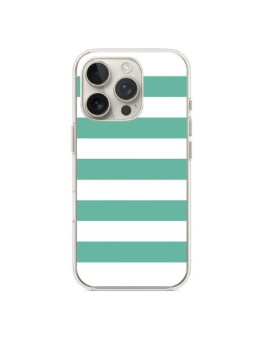 Coque iPhone 16 Pro Bandes Mint Vert - Mary Nesrala