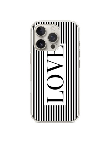 Coque iPhone 16 Pro Love Noir et Blanc - Mary Nesrala