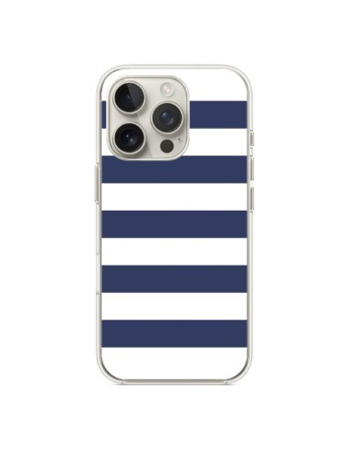 Coque iPhone 16 Pro Bandes Marinières Bleu Blanc Gaultier - Mary Nesrala