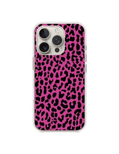 Coque iPhone 16 Pro Leopard Rose Pink Neon - Mary Nesrala