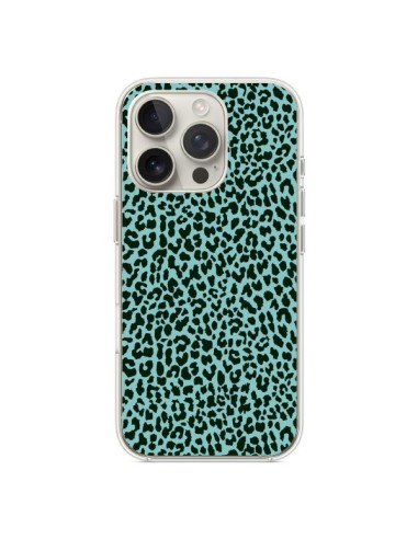 Coque iPhone 16 Pro Leopard Turquoise Neon - Mary Nesrala