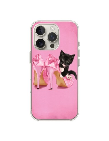 Coque iPhone 16 Pro Chaton Chat Noir Kitten Chaussure Shoes - Maryline Cazenave