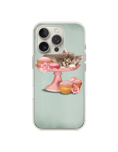 Coque iPhone 16 Pro Chaton Chat Kitten Cookies Cupcake - Maryline Cazenave