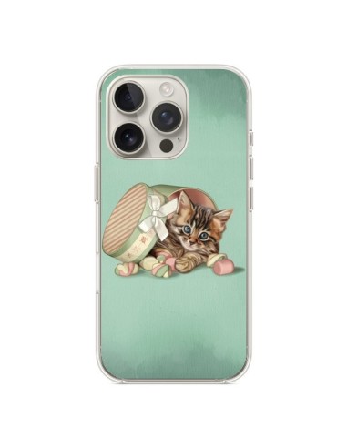 Coque iPhone 16 Pro Chaton Chat Kitten Boite Bonbon Candy - Maryline Cazenave