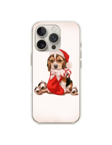 Coque iPhone 16 Pro Chien Dog Pere Noel Christmas - Maryline Cazenave