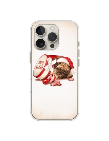 Coque iPhone 16 Pro Chien Dog Pere Noel Christmas Boite - Maryline Cazenave