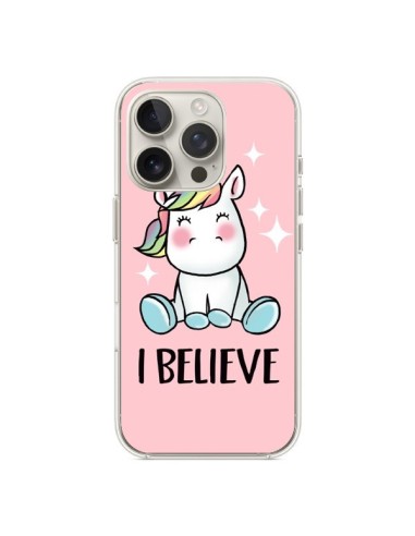 Coque iPhone 16 Pro Licorne I Believe - Maryline Cazenave