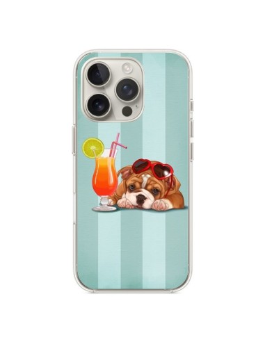 Coque iPhone 16 Pro Chien Dog Cocktail Lunettes Coeur - Maryline Cazenave